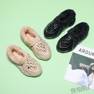 Couples Wear Thick-soled Cotton Wool Slippers Outdoors