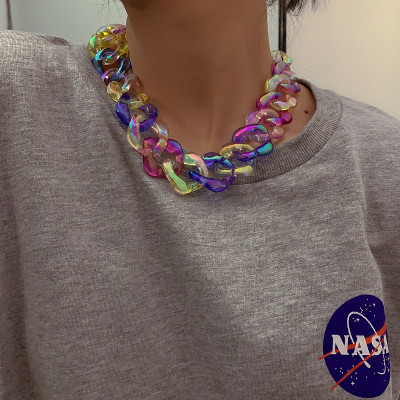 Fashion Color Acrylic Cool Clavicle Necklace