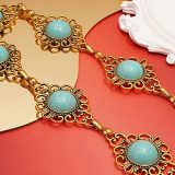 Fashion Retro Simple Sapphire Inlaid Waist Chain