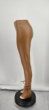 Skinny High Elastic Strap Micro Flared Side Slit PU Pants