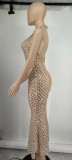 Sexy Backless Hot Diamond Sequin See-Through Dress