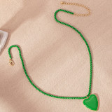 Fashion Color Heart Clavicle Necklace