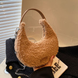 Fashion Chain Messenger Hand Carry Wool Bag