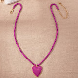 Fashion Color Heart Clavicle Necklace