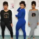 Fashion Print Loose Top Casual Trousers Two-piece Set