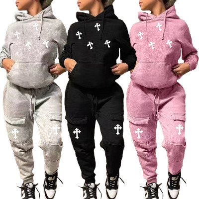 Fashion Casual Sweater Sports Two Piece Set