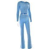 Fashion Sexy Knitted High Waist Two Piece Suit