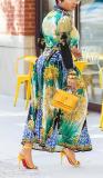 Fashion Digital Printing Pleated Dress