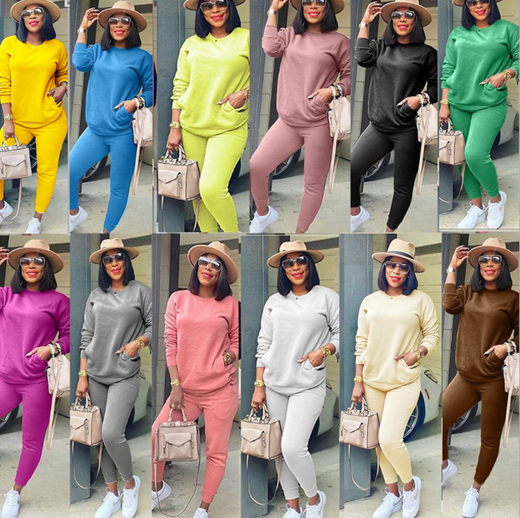 fashion Solid Color Slimming Two Piece Suit
