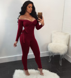 Sexy Deep V Long-sleeved Strapless Jumpsuit