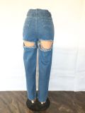 New Loose High Waist Wide Leg Ripped Jeans