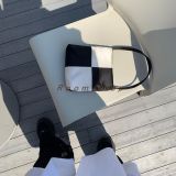Checkerboard Zip Closure Bag in Silk