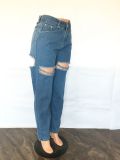 New Loose High Waist Wide Leg Ripped Jeans