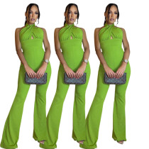 Sexy Backless Solid Color Jumpsuit