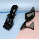 Fashion Transparent Heel Colorful PVC Sandals