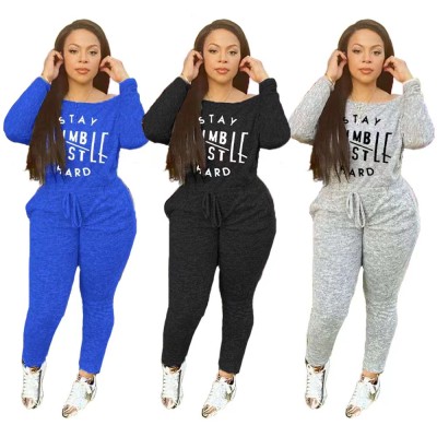 Long Sleeve Sexy Print Sports Jumpsuit