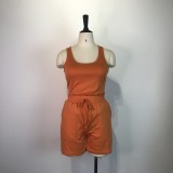Sexy Tank Top Shorts Tether Casual Two-piece Set