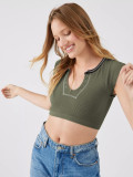 Sexy Knit Ribbed Bottoming T-shirt
