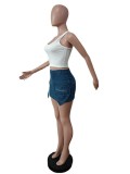 Mini Slim Fit Stretch Denim Skirt