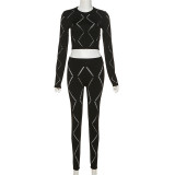 Sexy Hollow Hole High Waist Leggings Casual Sports Suit