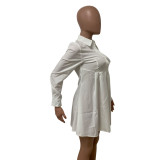 Stylish Cardigan Lapel Collar Single-breasted Dress
