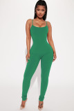 Threaded Suspenders Hip-lifting Open-back Jumpsuit