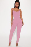 Threaded Suspenders Hip-lifting Open-back Jumpsuit