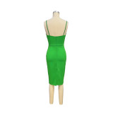 Solid Color Sleeveless Slim Camisole Dress