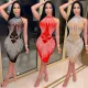 Hot Drill Nightclub Style Round Neck Backless Sleeveless Dress