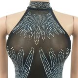 Hot Drill Nightclub Style Round Neck Backless Sleeveless Dress