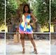 Fashion Sexy Tie Dye Pressed Pleated Camisole Dress