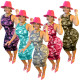 Fashion Print Camouflage Dress