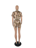 Camouflage Embroidered Baseball Jacket Two-piece Set