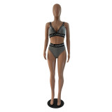 Sexy Nightclub Bikini Swimsuit Two Piece Set