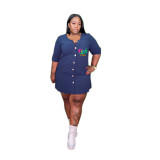 Fashion Plus Size Loose Dress With Pockets