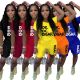 Fashion Printed Round Neck T-Shirt Casual Sports Large Size Two-piece Set