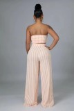 Fashion Casual Striped Suit Wide-leg Pants Suit