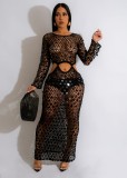 Hand-knitted Casual Hollow Sequined Beach Dress