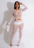 Hand-knitted Casual Hollow Sequined Beach Dress
