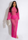 Fashion Sexy Hollow Knit Hand Crochet Tassel Dress