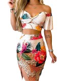 Fashion Casual Printed Skirt Suit