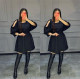 Popular Fashion Lace-up Strapless Solid Color Dress