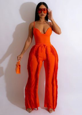 Sexy Hot Sale Solid Color Tassel Two-Piece Set