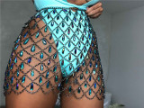 Sexy Hollow Shiny Crystal Pendant Skirt