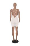 Solid Color Ribbed Suspenders Beautiful Back Buttocks Yoga Casual Jumpsuit