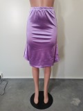 Spring And Summer Solid Color Bag Hip Bust Skirt
