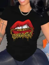 Trendy Print Crew Neck T-shirt