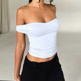Fashion Sexy Solid Color Lace-up Non-slip Tube Top Halter Top