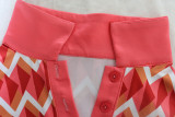 Street Stripe Lapel Button Short Sleeve Slim Bag Hip Dress