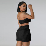Best Selling Sexy Navel Expose Wrapped Chest Two-Piece Skirt